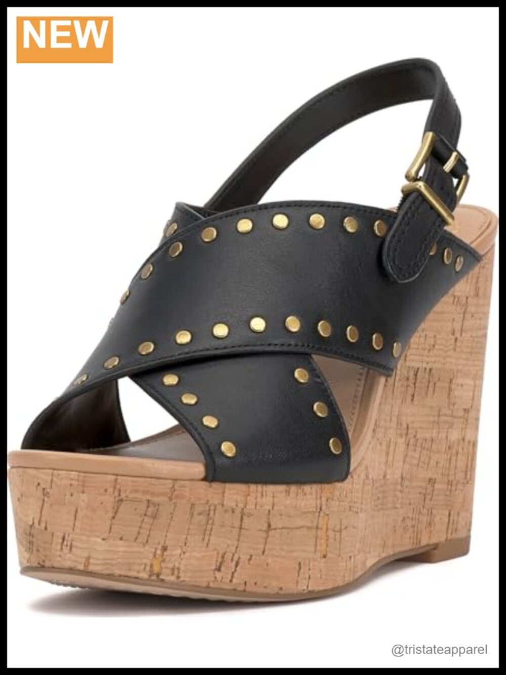 Leather Wedge Sandals Open Toe Slingback Buckle Lightweight